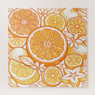 Puzzle Motif de tranche d'orange d'agrumes vibrant