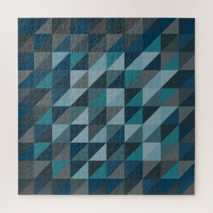 Puzzle Motif de triangle géométrique en bleu et gris