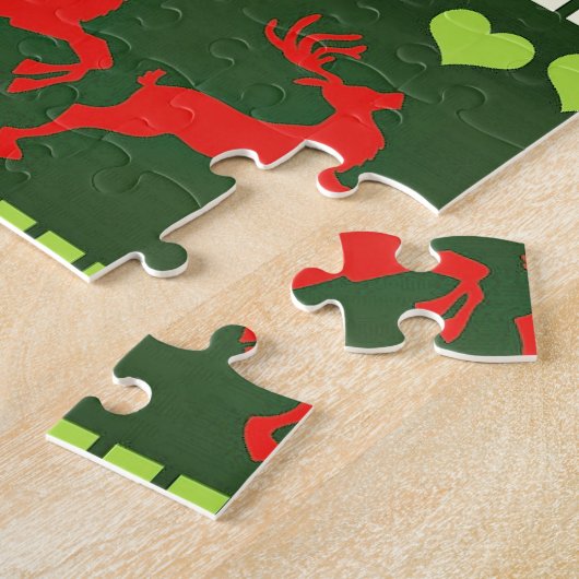 Puzzle Motif de vacances rouge et vert (Côté)