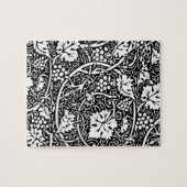 Puzzle Motif de vigne de raisin noir et blanc de William (Horizontal)