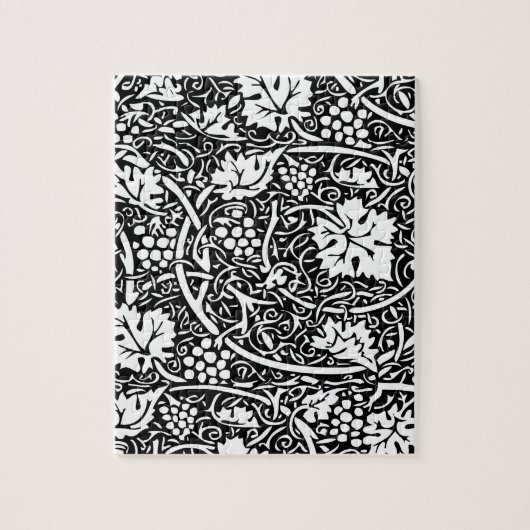 Puzzle Motif de vigne de raisin noir et blanc de William (Vertical)