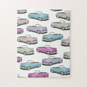 Puzzle Motif de voitures classiques vintage mignonnes