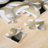 Puzzle Motif de volleyballs blanc or muet (Côté)