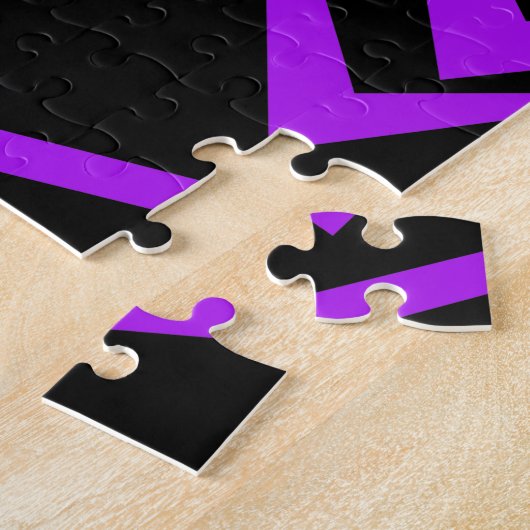 Puzzle motif de zigzag géométrique Abstrait, audacieux et (Côté)