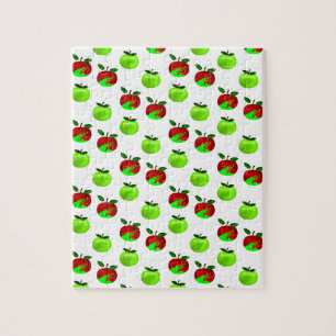 Puzzle Motif d'échange de pommes rouges et vertes