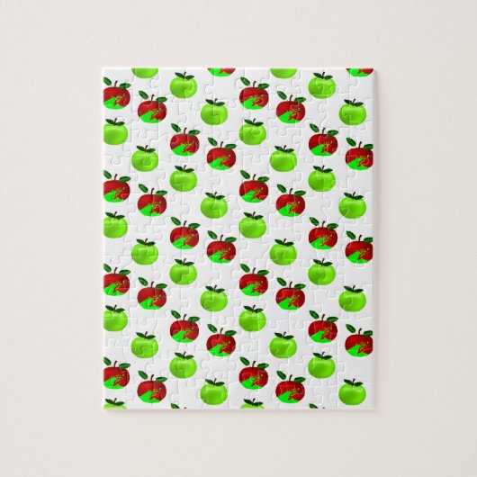 Puzzle Motif d'échange de pommes rouges et vertes (Vertical)