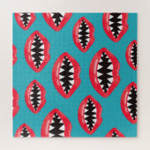 Puzzle Motif des lèvres rouges des dents de requin (Horizontal)