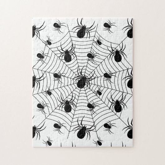Puzzle Motif d'Halloween Black White araignées (Vertical)
