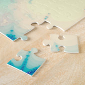 Puzzle Motif d'hiver Frosty Blue Snowflake (Côté)