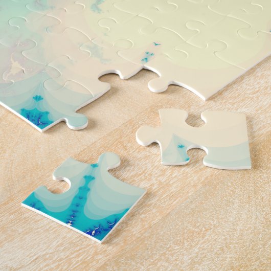 Puzzle Motif d'hiver Frosty Blue Snowflake (Côté)