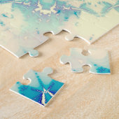 Puzzle Motif d'hiver Frosty Blue Snowflake (Côté)