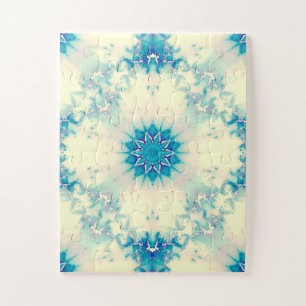 Puzzle Motif d'hiver Frosty Blue Snowflake