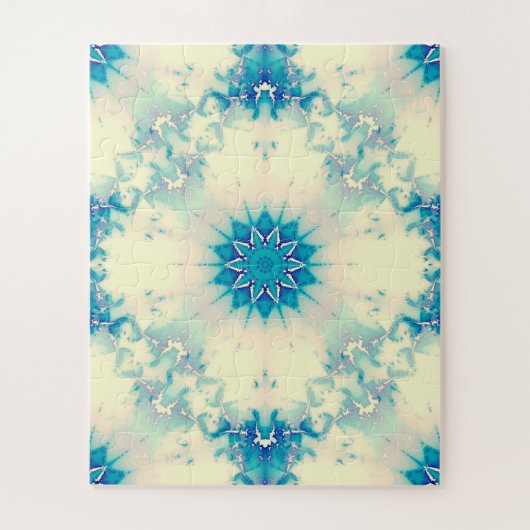 Puzzle Motif d'hiver Frosty Blue Snowflake (Vertical)