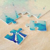 Puzzle Motif d'hiver Frosty Blue Snowflake (Côté)