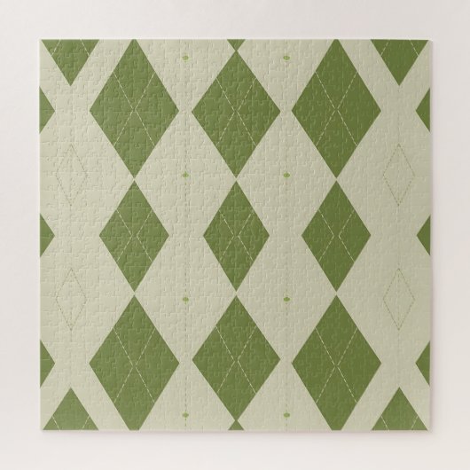 Puzzle Motif diamant Argyle vert olive (Vertical)
