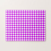 Puzzle Motif diamant de Checker blanc violet (Horizontal)