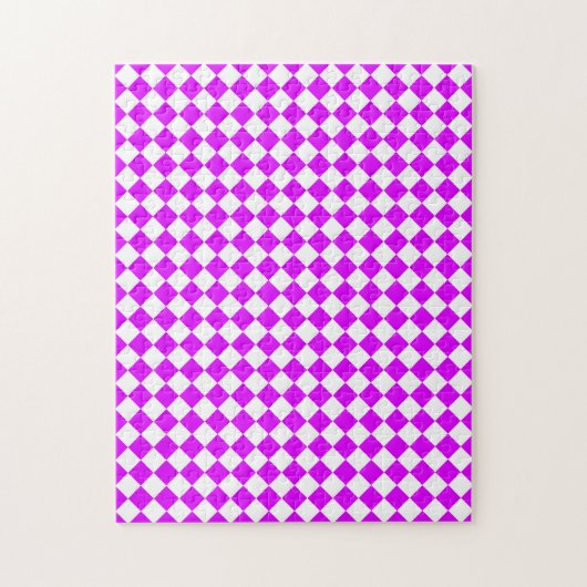 Puzzle Motif diamant de Checker blanc violet (Vertical)