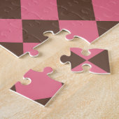 Puzzle Motif diamant de Checker Brown rose (Côté)