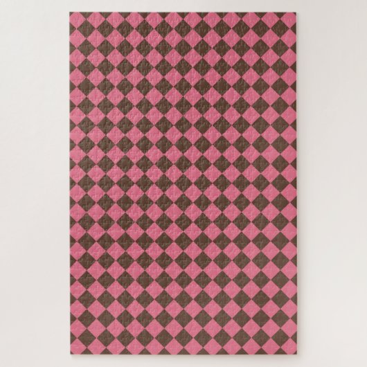Puzzle Motif diamant de Checker Brown rose (Vertical)
