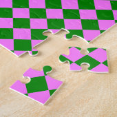 Puzzle Motif diamant Pink Green Checker (Côté)