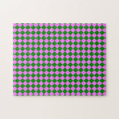 Puzzle Motif diamant Pink Green Checker (Horizontal)