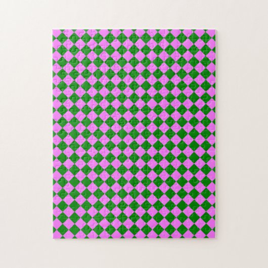 Puzzle Motif diamant Pink Green Checker (Vertical)