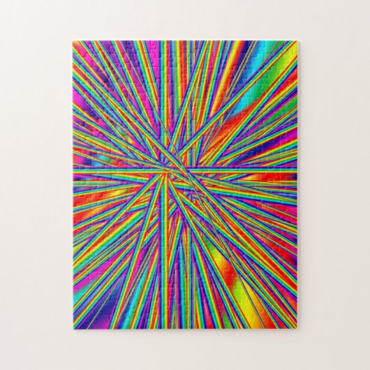 Puzzle Motif d'illusion difficile des lasers arc-en-ciel (Vertical)
