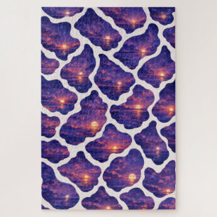 Puzzle Motif d'océan au coucher du soleil céleste