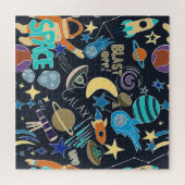 Puzzle Motif Doodle de l'espace extra-atmosphérique (Horizontal)