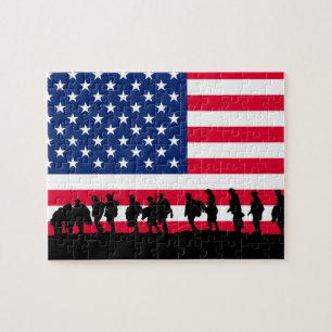 Puzzle Motif drapeau Patriot USA Soldiers