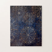 Puzzle Motif élégant de Mandala en or et en bleu foncé (Vertical)