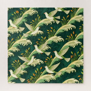 Puzzle Motif élégant d'oiseau volant Art Nouveau Nature