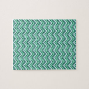 Puzzle Motif Emerald Chevron à facettes