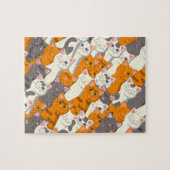 Puzzle Motif en diagonale du chat noir blanc gingembre (Horizontal)