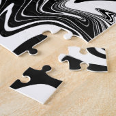 Puzzle Motif en marbre Abstrait noir et blanc (Côté)