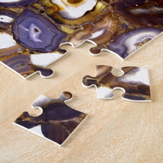 Puzzle Motif en pierre blanche Brown violet (Côté)