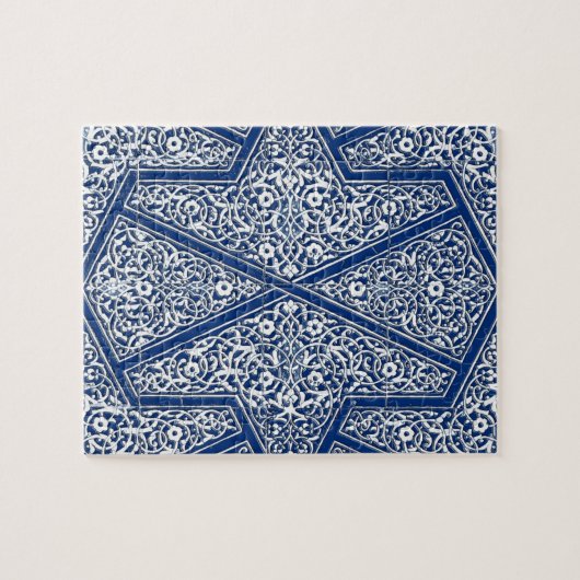 Puzzle Motif en tuiles persanes - bleu cobalt et blanc (Horizontal)