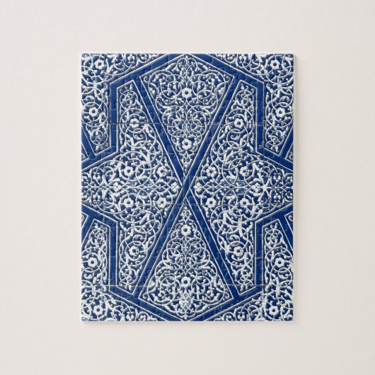 Puzzle Motif en tuiles persanes - bleu cobalt et blanc (Vertical)