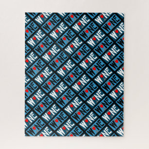 Puzzle Motif en verre de vin rouge
