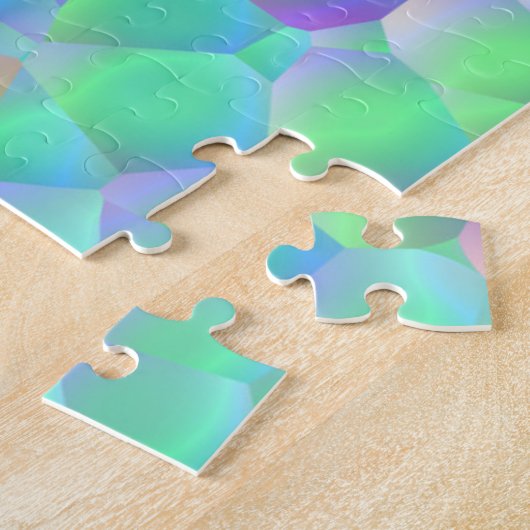 Puzzle Motif en verre holographique, couleurs Iridescente (Côté)