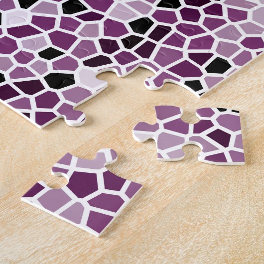 Puzzle Motif en verre rose Magenta violet (Côté)