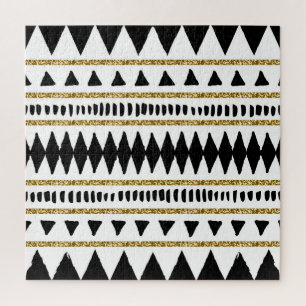 Puzzle Motif ethnique Black Gold Parties scintillant