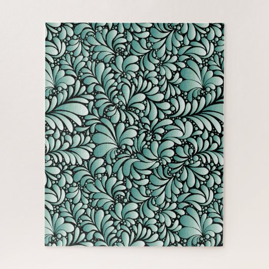 Puzzle Motif Fleur désirable en Minty Green (Vertical)