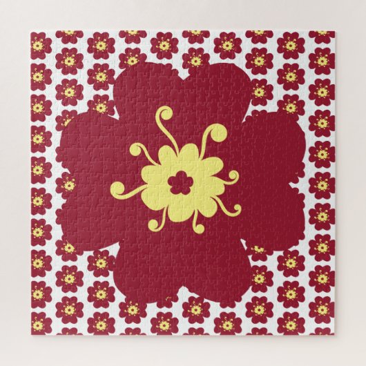 Puzzle Motif Fleur Rouge Frustrant (Vertical)