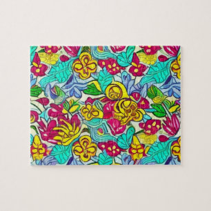 Puzzle Motif Fleurs Jaunes