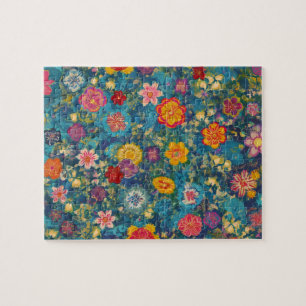 Puzzle motif Fleurs vintages