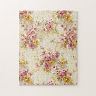 Puzzle Motif floral à l'aquarelle vintage