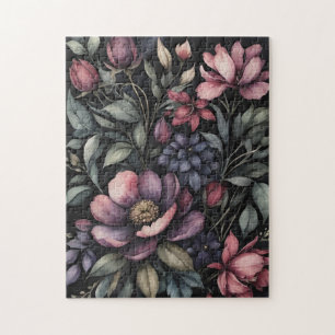 Puzzle Motif floral aquarelle botanique vintage lunatique