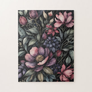 Puzzle Motif floral aquarelle botanique vintage lunatique