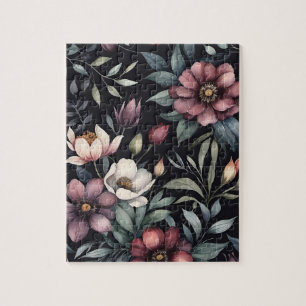 Puzzle Motif floral aquarellé botanique vintage lunatique